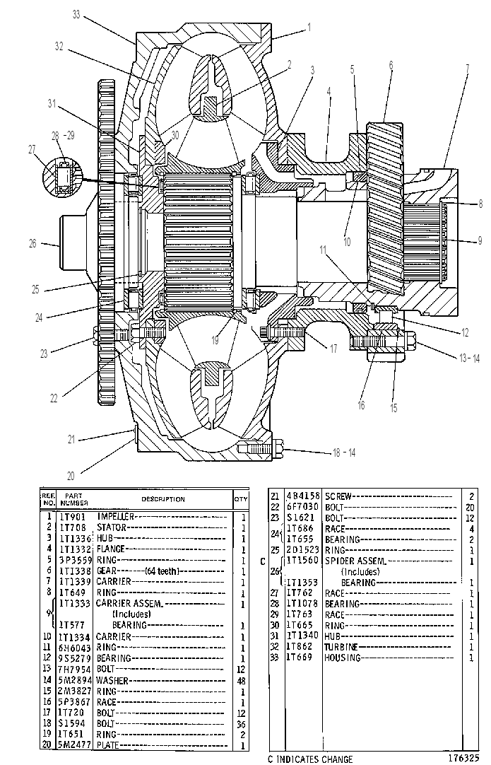 Гидротрансформатор 1T1335 CAT