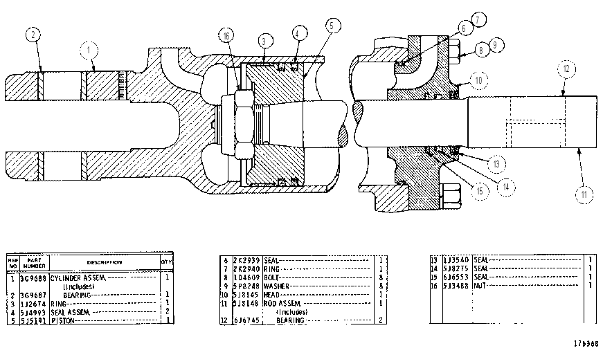 STEERING CYLINDER GROUP 3G9689 CAT