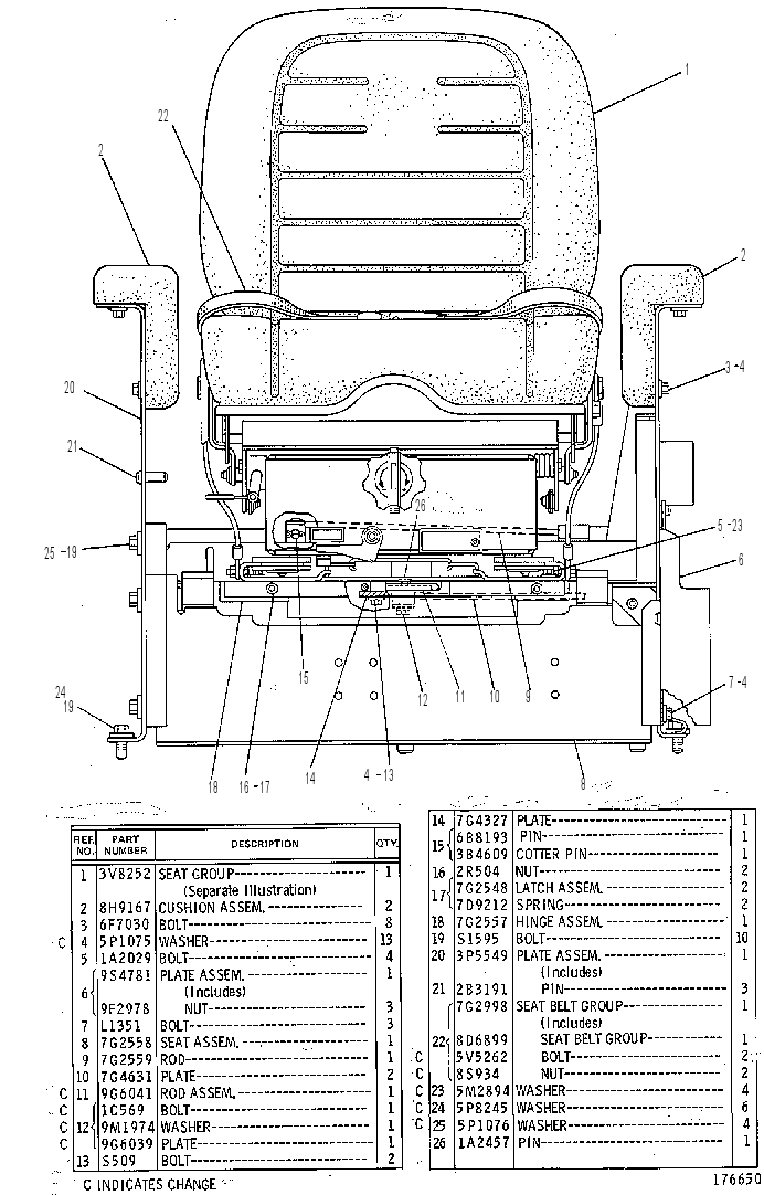 Сиденье на подвеске 7G2996 CAT