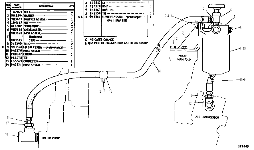 COOLANT FILTER GROUP 7N6648 CAT