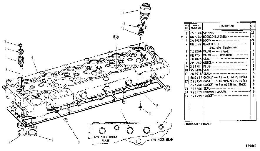 Головка блока цилиндров 9N3561 CAT