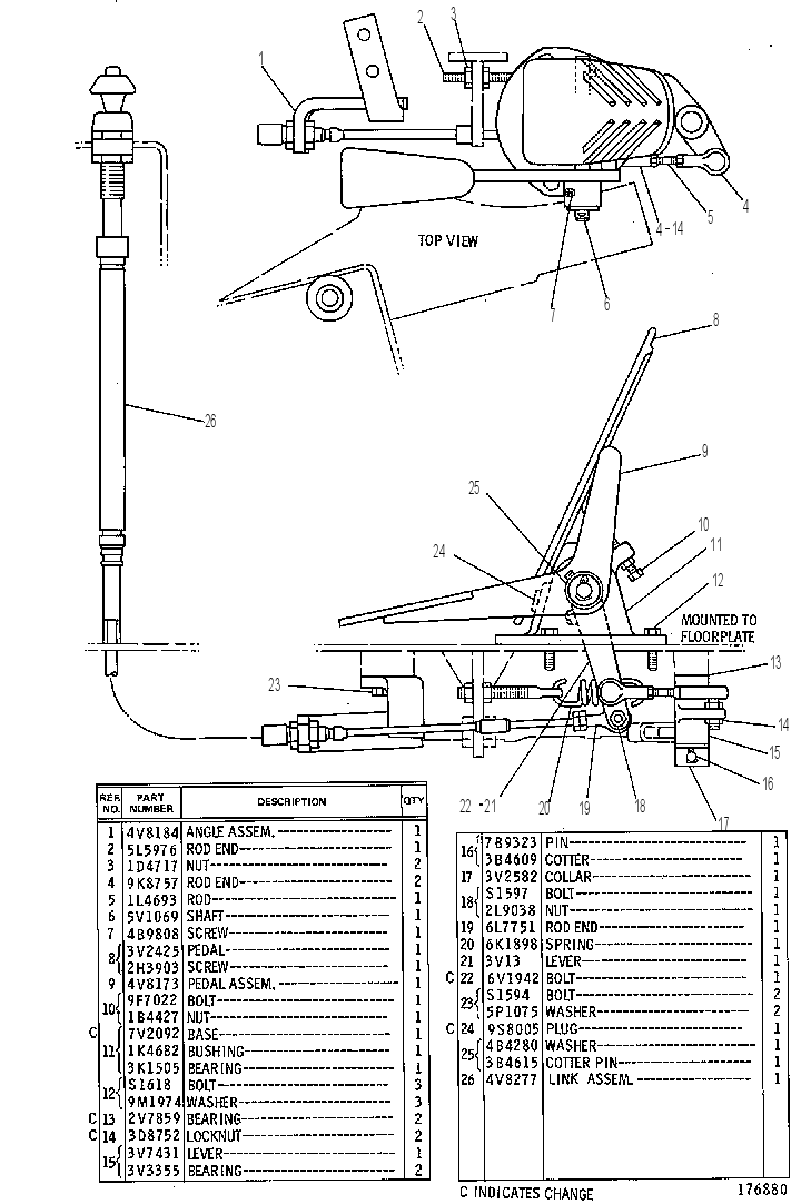 Педаль управления оборотами 2V5729 CAT