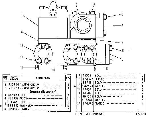Клапан управляющий 9J3928 CAT
