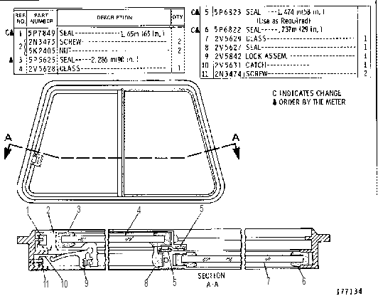 WINDOW GROUP--R.H. 2V4724 CAT