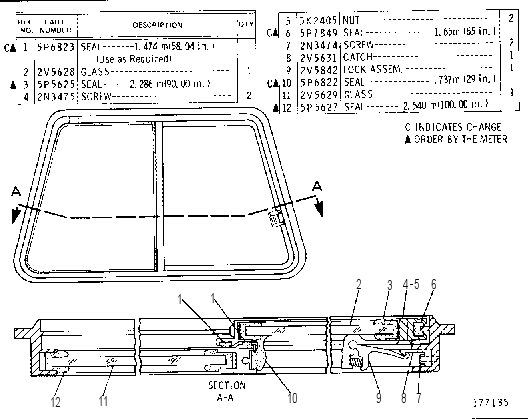 WINDOW GROUP--L.H. 2V4723 CAT