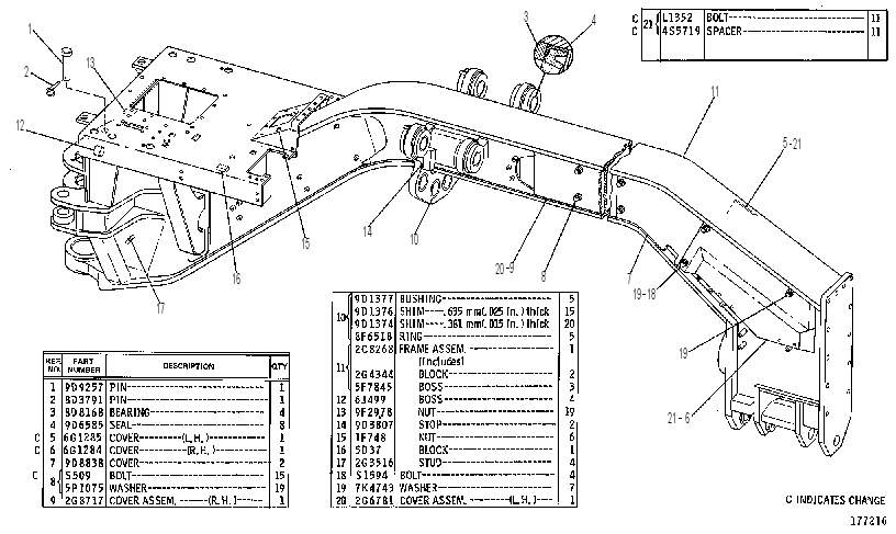 FRONT FRAME GROUP 2C8070 CAT
