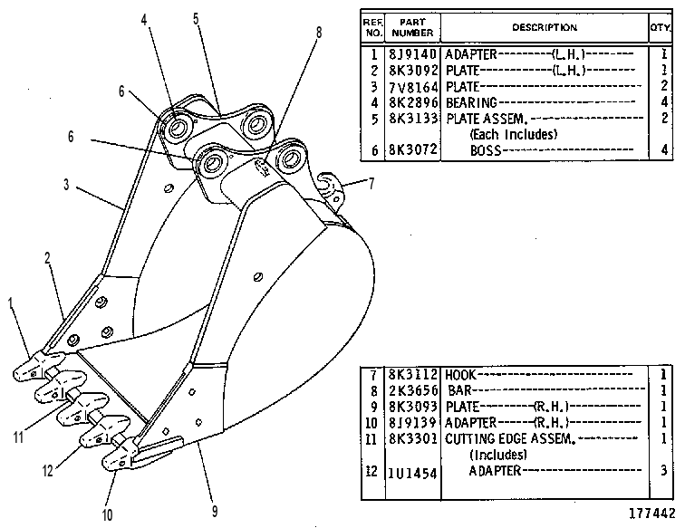 BUCKET & BEARING AS-HOE 5V2407 CAT
