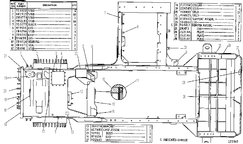 CASE AND FRAME ASSEMBLY 9D4423 CAT