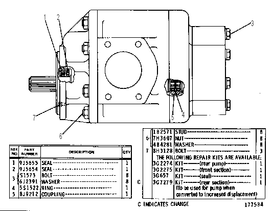 BASIC GEAR PUMP GROUP 8J6694 CAT