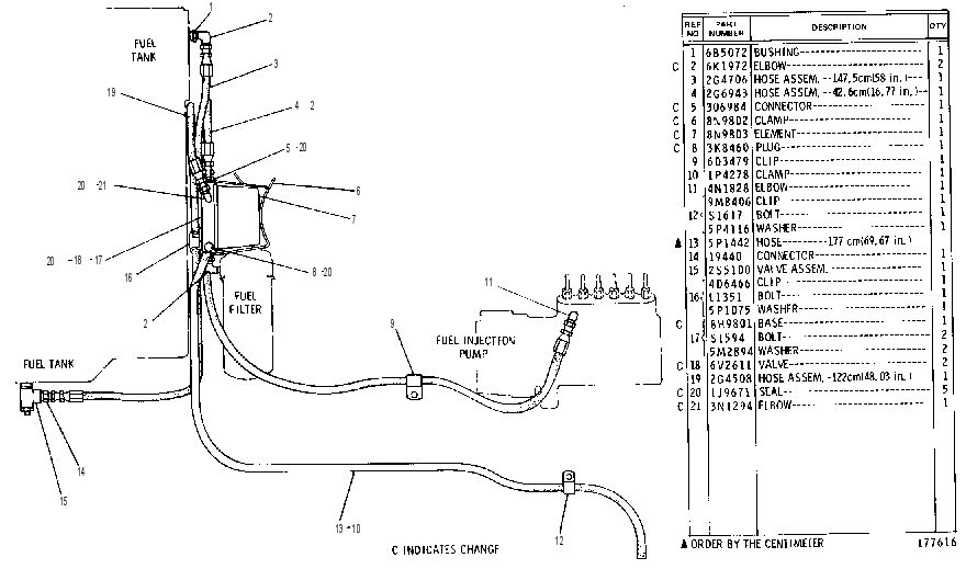 FUEL LINES GROUP 6G1595 CAT