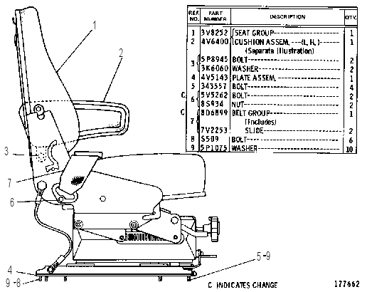 Сиденье на подвеске 4V7629 CAT