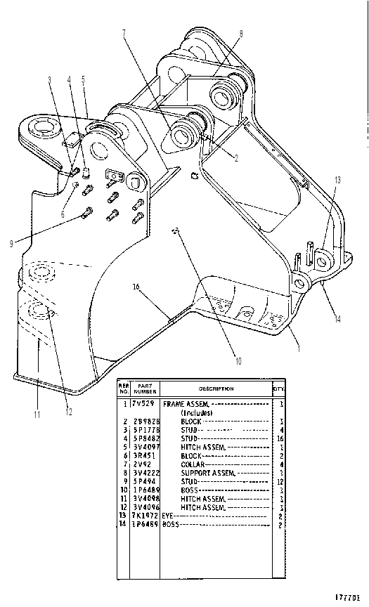 LOADER FRAME GROUP 7V1837 CAT