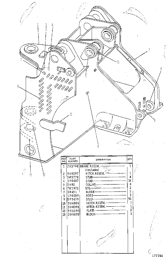 FRAME AS-NON-ENGINE 7V3798 CAT