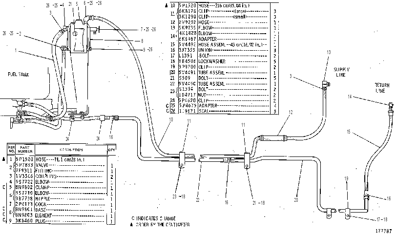 Трубопроводы топливные 5V4289 CAT