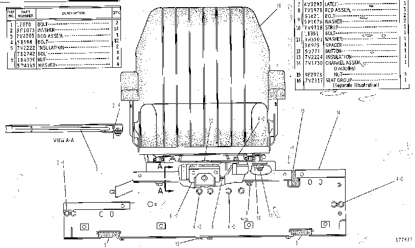 Сиденье с опорой 7V1656 CAT