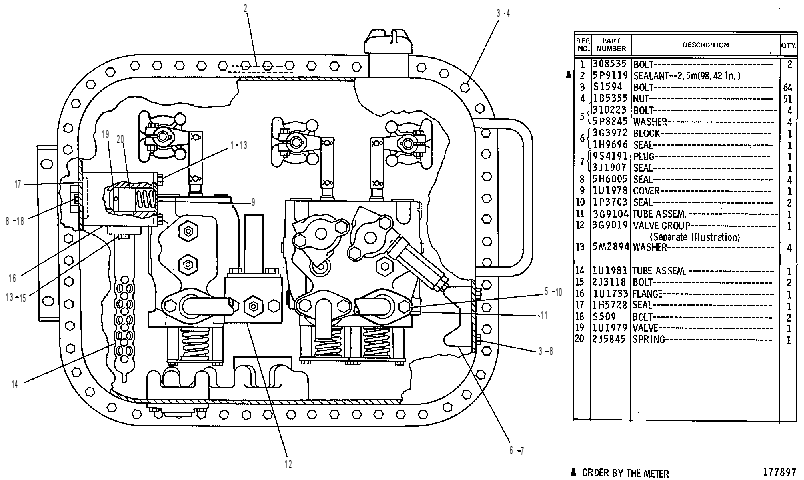 Бак с клапаном гидравлический 3G9129 CAT