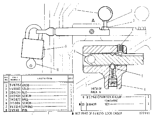 LOCK GP-HYDRAULIC HAND CONTROL 4V4155 CAT