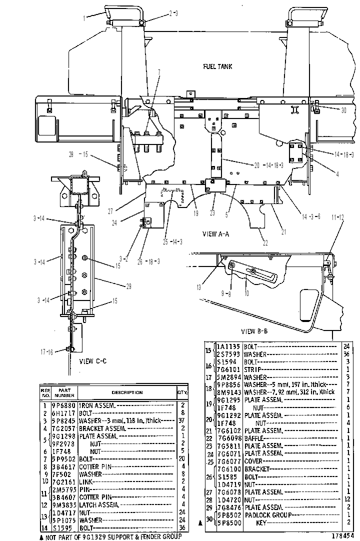 FENDER & SUPPORT GP 9G1329 CAT
