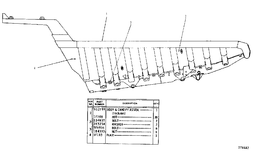 BODY AND CANOPY ASSEMBLY 6G6652 CAT
