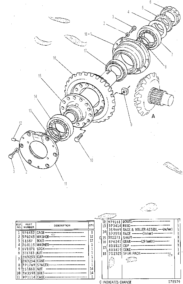 GEAR GP-BEVEL & TRANSFER 9P2212 CAT