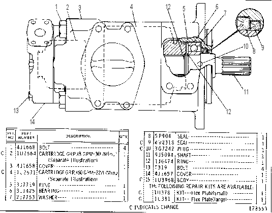 VANE PUMP GROUP 9J5063 CAT