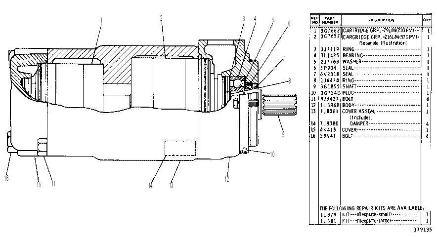 VANE PUMP GROUP 3G7633 CAT