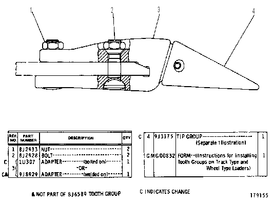 Зуб 8J6589 CAT