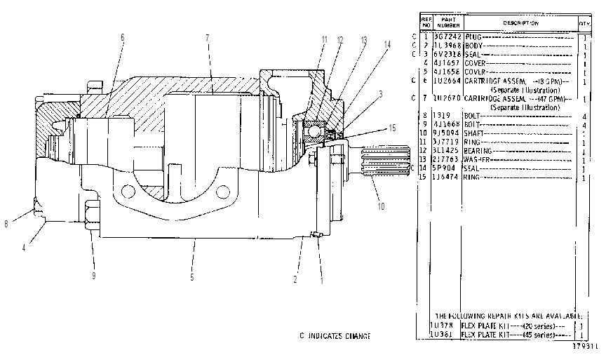 VANE PUMP GROUP 9J0698 CAT