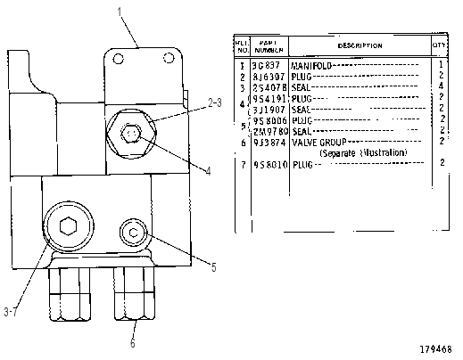 MANIFOLD AND RELIEF VALVE GROUP 1U1727 CAT