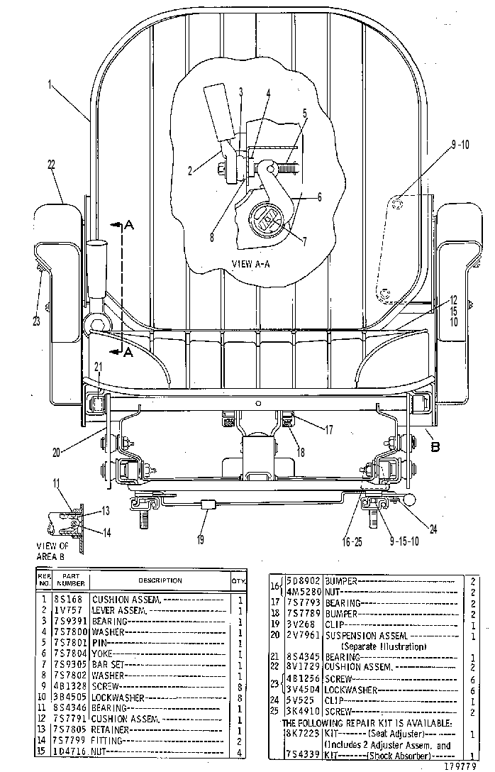 Сиденье на подвеске 7V2319 CAT