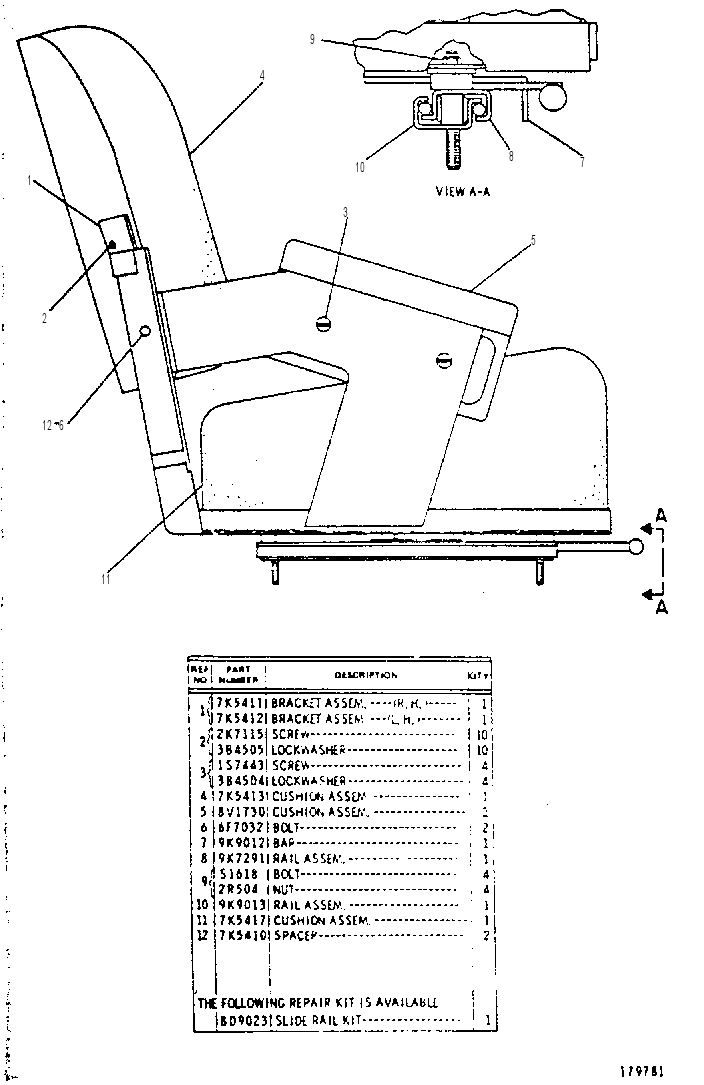 Сиденье 7V2318 CAT