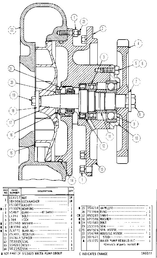 WATER PUMP GROUP 5S3423 CAT