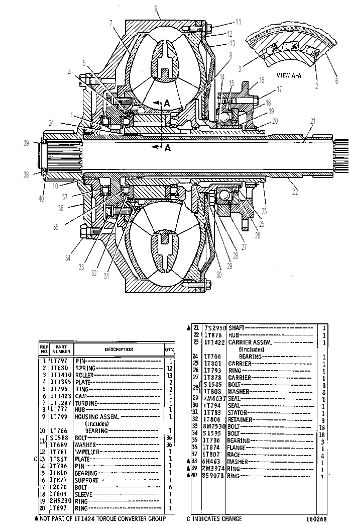 Гидротрансформатор 1T1424 CAT