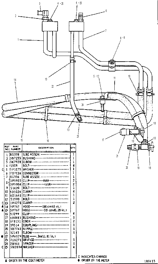 Трубопроводы отопителя 7P5722 CAT