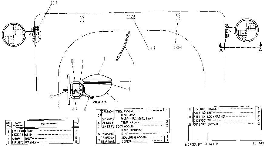 REAR LIGHTING GROUP 7V8705 CAT