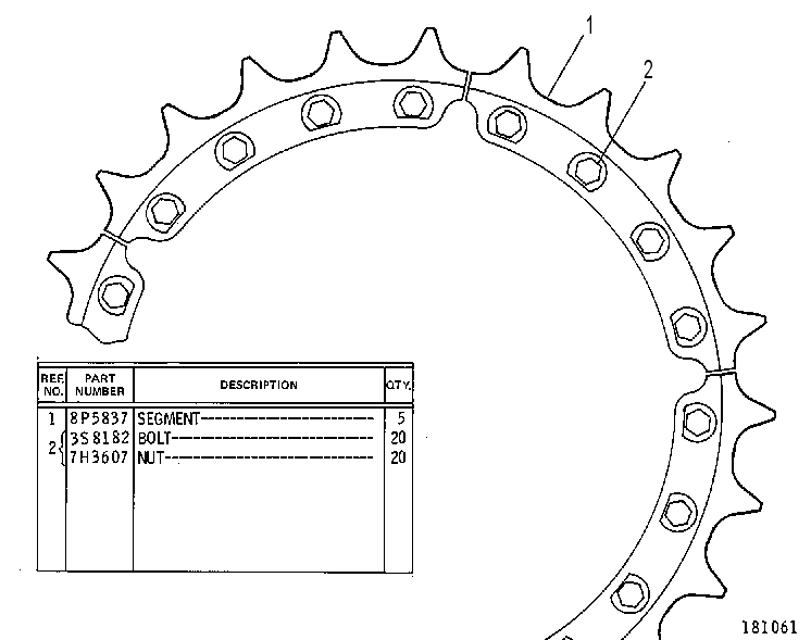 SEGMENT GP-SPROCKET 7P2706 CAT