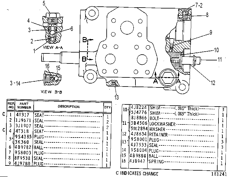 Клапан 9J8107 CAT
