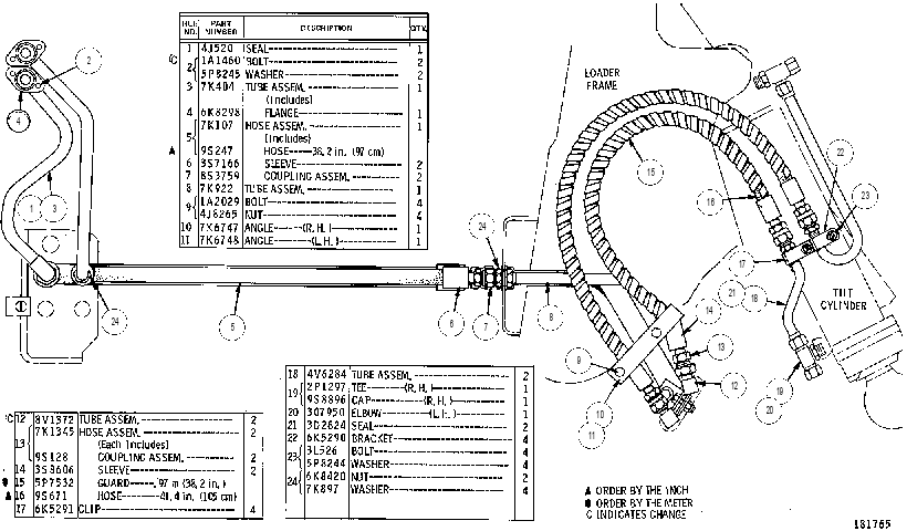 Трубопроводы цилиндра наклона 4V5423 CAT