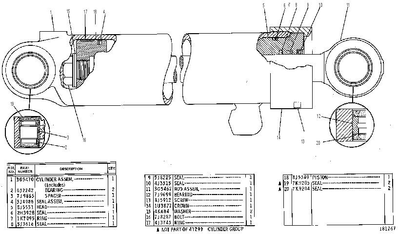 Цилиндр подъёма 4T0299 CAT