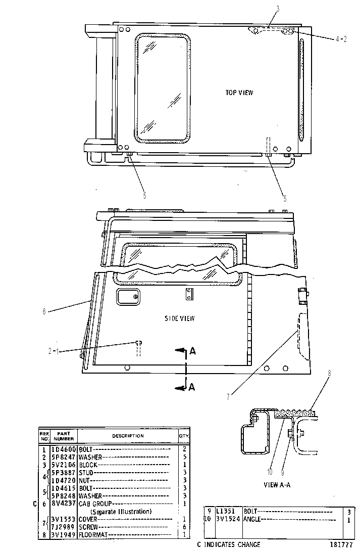Кабина 5V2105 CAT
