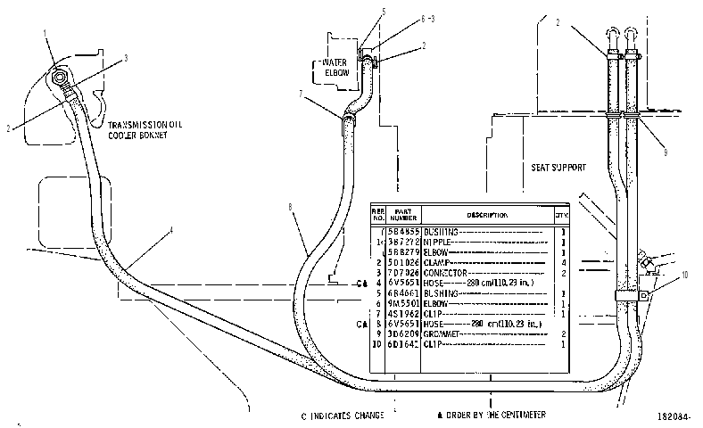 Трубопроводы отопителя 6G5565 CAT