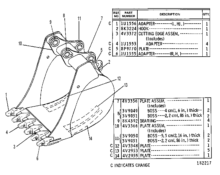 BEARING & HOE BUCKET AS 4V3370 CAT