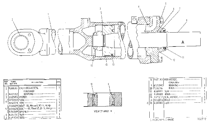 Цилиндр подъёма отвала 9J8802 CAT