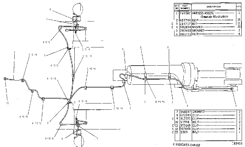 Проводка передняя 2V6398 CAT