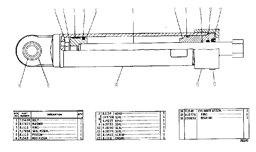 STEERING CYLINDER GROUP 9J0541 CAT
