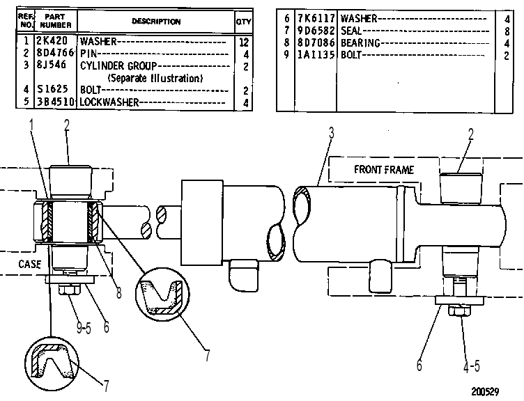 CYLINDER & MOUNTING GP-ART 8D4520 CAT