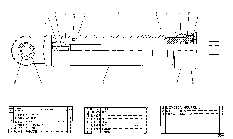 STEERING CYLINDER GROUP 8J5386 CAT