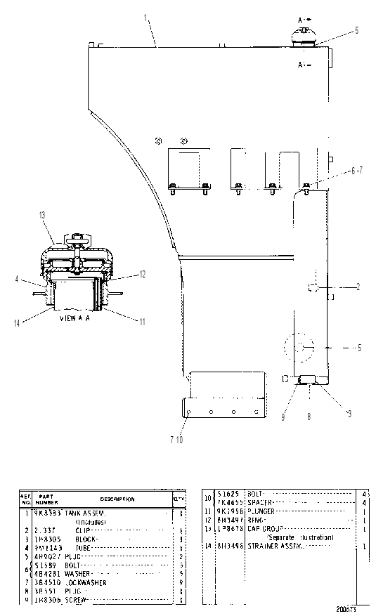 FUEL TANK 9K3676 CAT