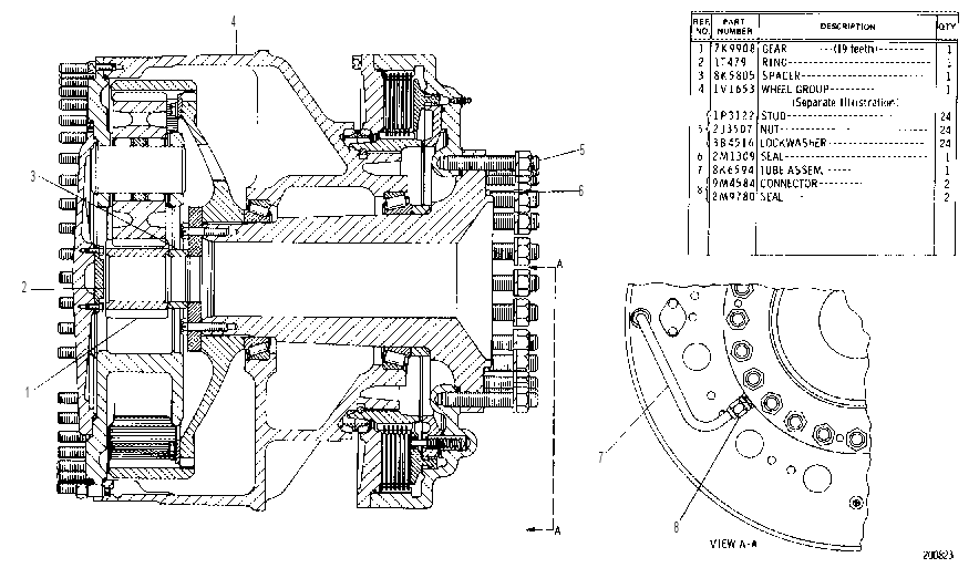 FINAL DRIVE, WHEEL AND BRAKE 1V1655 CAT