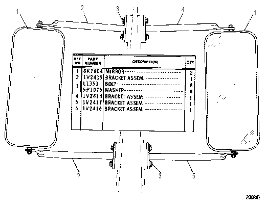REAR VIEW MIRROR 1V1553 CAT